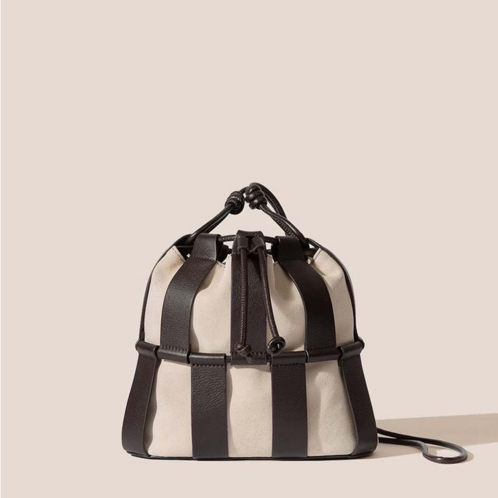 Hereu Line Caged Leather Bucket Bag